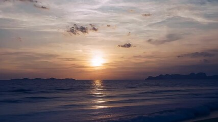 Wall Mural - Copy space minimal concept of summer sunset sky and white cloud abstract blank background.