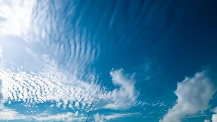Wall Mural - Copy space minimal concept of summer sunset sky and white cloud abstract blank background.