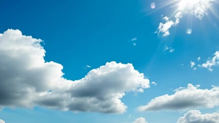 Wall Mural - Copy space minimal concept of summer blue sky and white cloud abstract blank background.