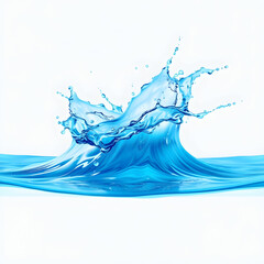 Fototapete - Water splash realistic illustration of 3d water wave with blue clear transparent effect