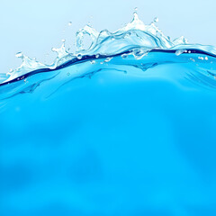 Fototapete - Water splash realistic illustration of 3d water wave with blue clear transparent effect