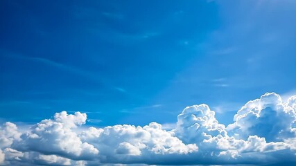Wall Mural - Copy space minimal concept of summer blue sky and white cloud abstract blank background.