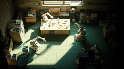 Poster - Robotic Arms in a Messy Old Laboratory Room