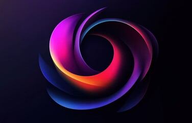 Poster - A captivating abstract design featuring vibrant colors in a swirling pattern, seamlessly blending hues of pink, purple, and blue against a dark backdrop. Perfect for modern aesthetics.