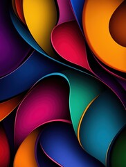 Poster - This abstract artwork displays an enchanting array of flowing colors, showcasing dynamic shapes and smooth gradients that evoke a sense of movement and energy.