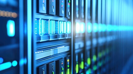 Poster - Illuminated Server Rack Data Center Technology