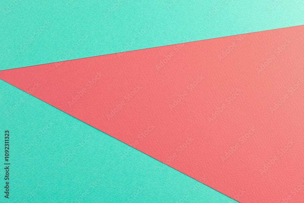 Abstract paper texture or background. Two-tone color green and red colored paper background. Concept for image, text, and design. Geometric paper backdrop..