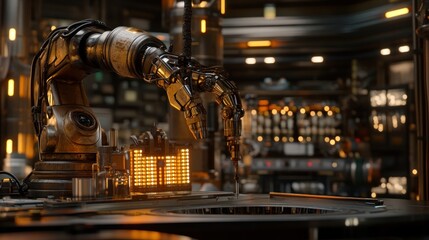 Aufkleber - Robotic Arm Precision Engineering In Futuristic Factory Setting