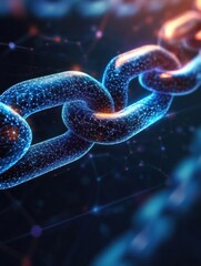 Poster - Blockchain technology futuristic hud background with blockchain polygon peer to peer network. Global cryptocurrency blockchain business banner concept.