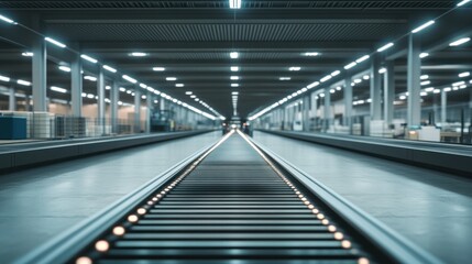 Poster - Modern Factory Conveyor Belt System Interior View