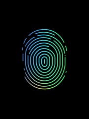 Poster - Fingerprint multi color style icon. Simple thin line, outline of internet things icons for ui and ux, website or mobile application