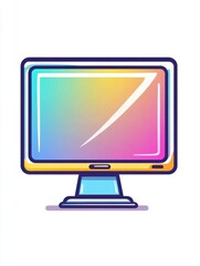 Poster - Monitor pc multi color style icon. Simple thin line, outline of internet things icons for ui and ux, website or mobile application
