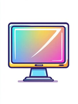 Monitor pc multi color style icon. Simple thin line, outline of internet things icons for ui and ux, website or mobile application