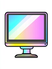 Poster - Monitor pc multi color style icon. Simple thin line, outline of internet things icons for ui and ux, website or mobile application