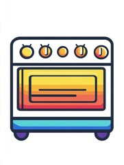 Poster - Oven multi color style icon. Simple thin line, outline of internet things icons for ui and ux, website or mobile application