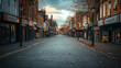 © Shanorsila - An empty street during lockdown, with caution signs and deserted shops