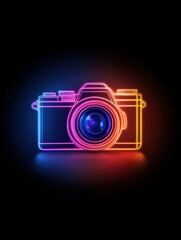 Poster - Photo camera multi color style icon. Simple thin line, outline of internet things icons for ui and ux, website or mobile application