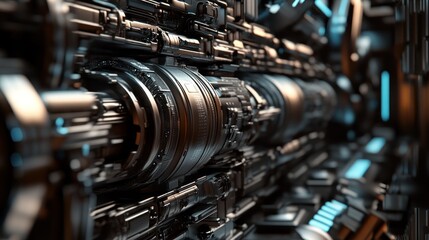 Poster - Futuristic Machine Complex Internal Mechanism Detail