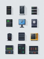 Poster - server icon. internet things icons universal set for web and mobile
