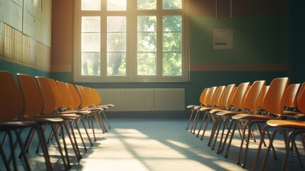 Wall Mural - Empty Classroom With Chairs