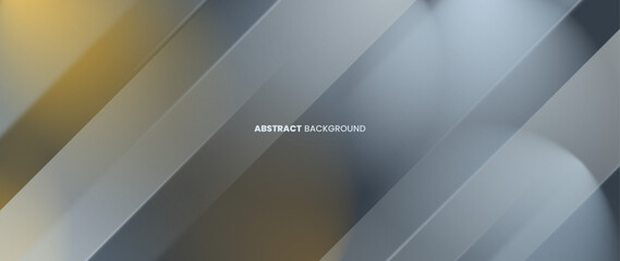 Poster - abstract gray and slightly gold background with clashing beveled patterns. futuristic design of geom