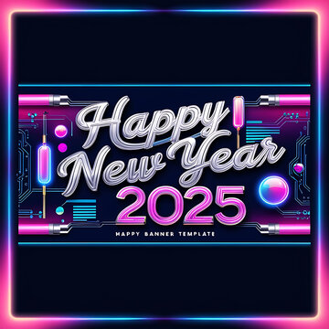 2025 Happy new year. Festive design for Christmas background.

