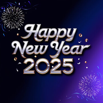 2025 Happy new year. Festive design for Christmas background.
