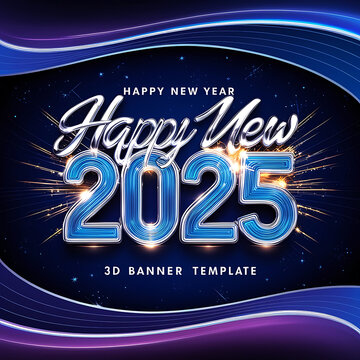 2025 Happy new year. Festive design for Christmas background.
