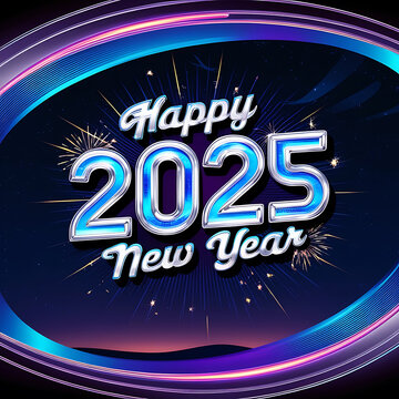 2025 Happy new year. Festive design for Christmas background.
