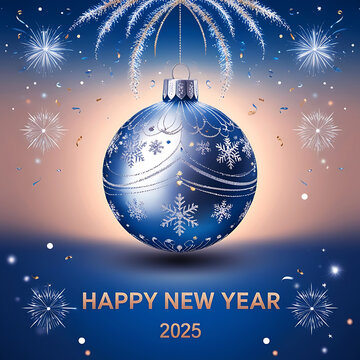 2025 Happy new year. Festive design for Christmas background.
