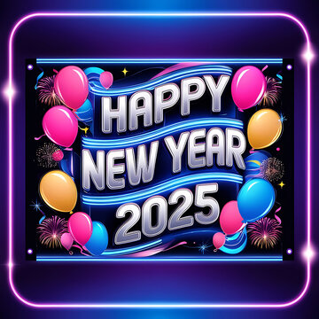 2025 Happy new year. Festive design for Christmas background.

