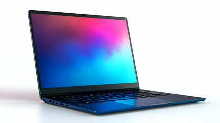 Poster - Sleek Blue Laptop 3D Render