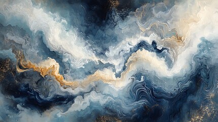 Wall Mural - Abstract fluid art painting in neutral tones background, Abstract water color marble liquid