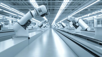 Aufkleber - Automated Robotic Assembly Line In Modern Factory