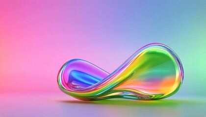 Poster - Colorful transparent abstract shape on a gradient background with vibrant hues