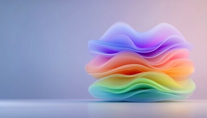 Poster - Colorful layered abstract shapes creating a vibrant visual display on a smooth surface