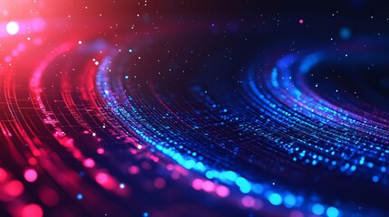 Aufkleber - Abstract futuristic stream of data flowing across digital space