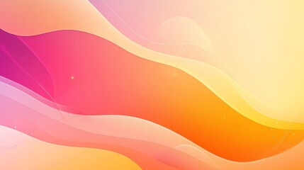 Poster - Abstract pink and orange gradient background with flowing waves