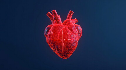 Leinwandbilder - Medical heart analysis virtual environment 3d graphic health technology conceptual visualization
