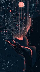 Poster - Artificial intelligence showing circuit board pattern creating futuristic atmosphere