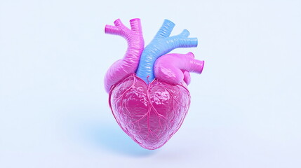 Fototapete - Heart model display scientific study educational content laboratory environment informative concept
