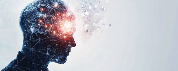 Poster - Artificial intelligence processing data in futuristic human head