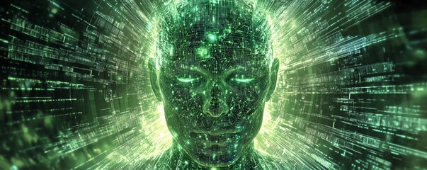 Poster - Artificial intelligence processing data stream in cyberspace