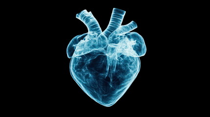 Poster - dynamic heart anatomy illustration medical science digital art isolated background conceptual viewpo