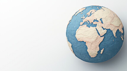 Poster - Exploring global geography 3d earth globe model digital artwork minimalist style top view education