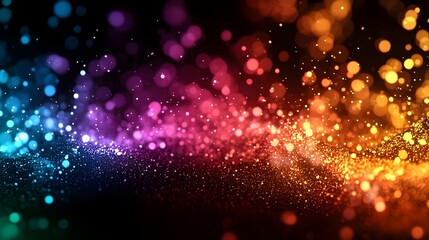 Poster - Breathtaking abstract image of vibrant cascading fireworks exploding in a dazzling display of colors illuminating the night sky with a mesmerizing awe inspiring energy