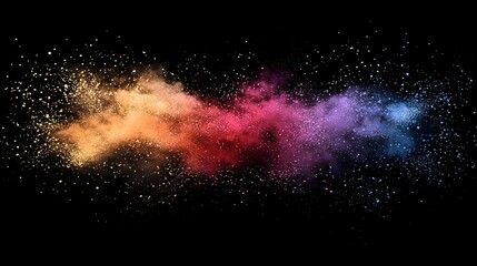 Poster - Captivating conceptual image of fireworks bursting in a stunning display of cascading colors filling the night sky with a magnificent awe inspiring spectacle perfect for or holiday themed text