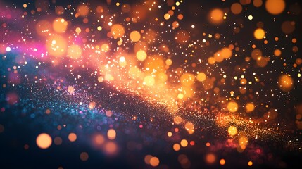 Poster - Cascading Fireworks Explosion Lighting Up the Vibrant Sky with Ample Copy Space for or Holiday Themed Text