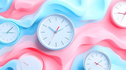 Poster - Overlapping Clocks on Abstract Background Symbolizing Time s Complexity and Urgency   Conceptual Representing Themes of Productivity Efficiency and Time Management