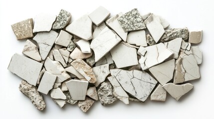 Poster - Abstract Composition of Various Mineral and Marble Fragments Showcasing Natural Textures and Colors Ideal for Artistic and Design Inspirations in Modern Crafts